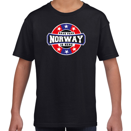 Have fear Norway is here / Noorwegen supporter t-shirt zwart voor kids