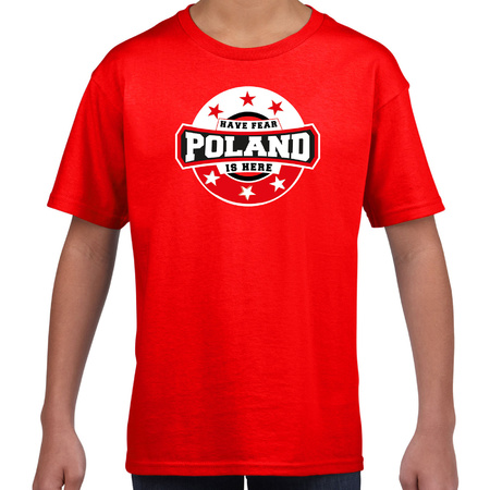 Poland is here t-shirt red for kids