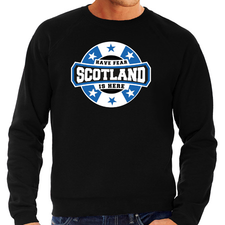 Have fear Scotland is here / Schotland supporter sweater zwart voor heren