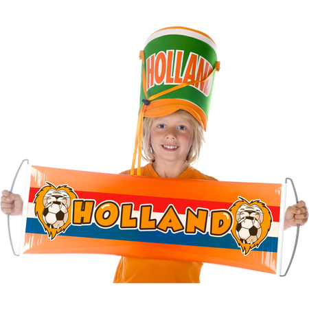 Oranje banner met Hollandse leeuw