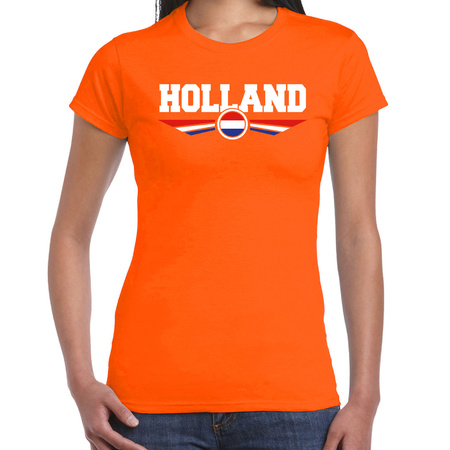 Holland landen / voetbal t-shirt oranje dames