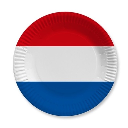 Tafel dekken Holland feestartikelen rood wit blauw 10x bordjes/10x drink bekers/20x servetten