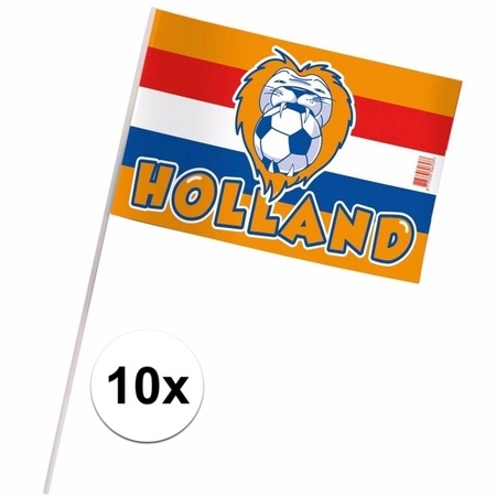 10 Oranje zwaaivlaggetjes Holland