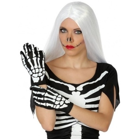 Horror handgloves skeleton for women