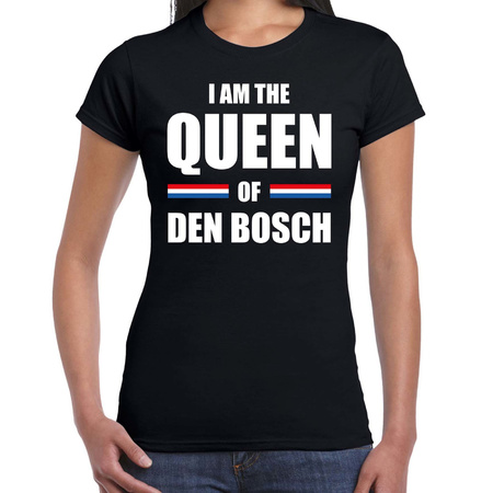I am the Queen of Den Bosch Koningsdag t-shirt zwart voor dames