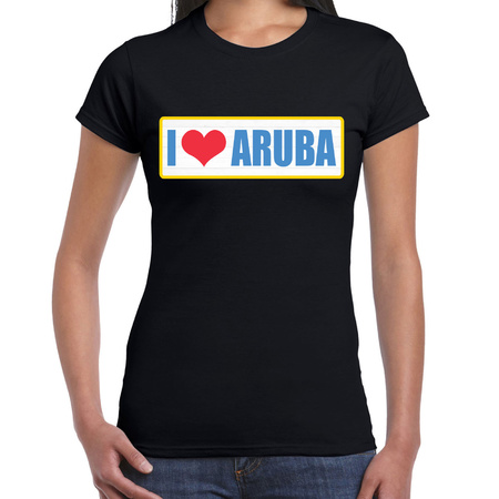 I love Aruba landen t-shirt zwart dames