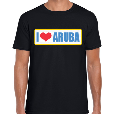 I love Aruba landen t-shirt zwart heren