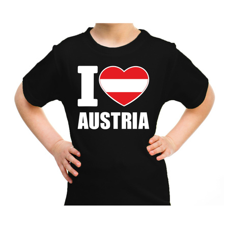 I love Austria t-shirt Oostenrijk zwart voor kids