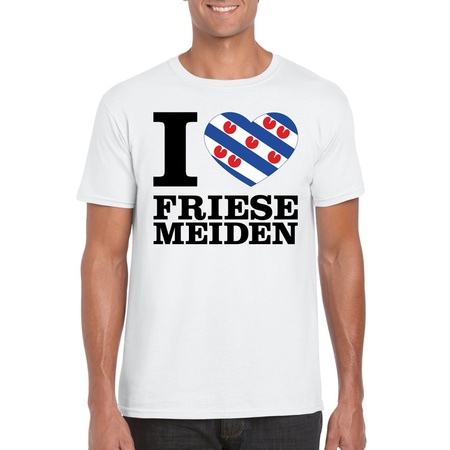 I love Friese meiden t-shirt wit heren