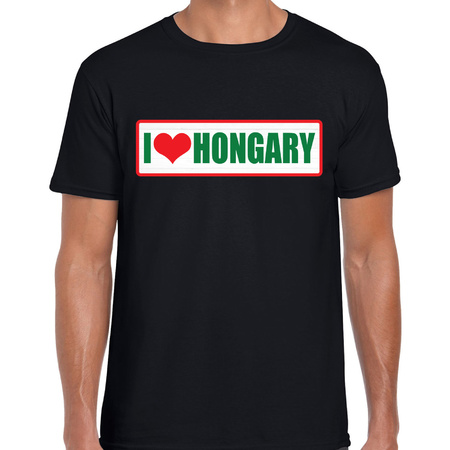 I love Hongary / Hongarije landen t-shirt zwart heren