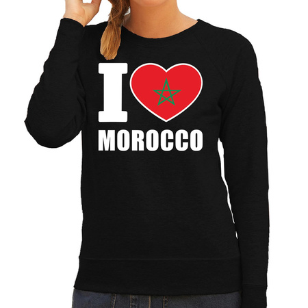 I love Morocco sweater / trui zwart voor dames