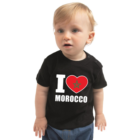 I love Morocco t-shirt Marokko zwart voor babys