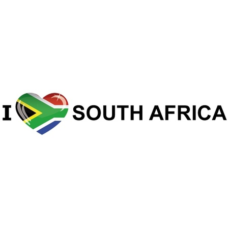 I Love South Africa flag sticker 19.6 cm