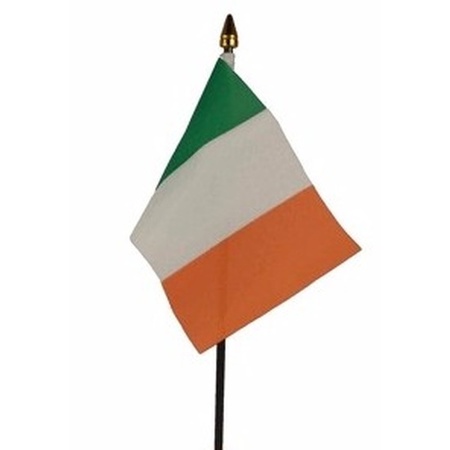 4x pieces ireland table flag 10 x 15 cm with base