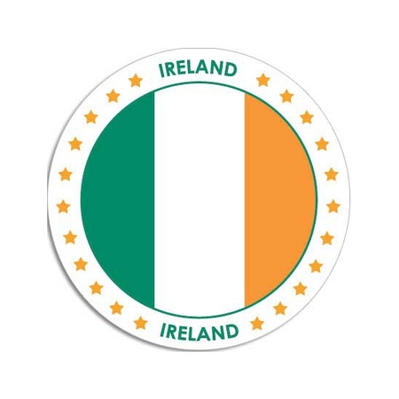 Ierland sticker rond 14,8 cm landen decoratie
