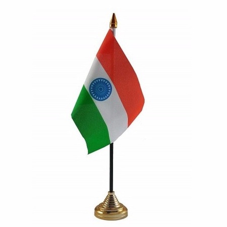 India tafelvlaggetje 10 x 15 cm met standaard