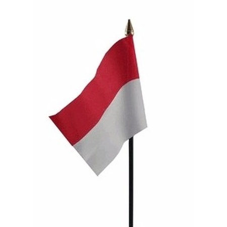 4x stuks indonesie tafelvlaggetje 10 x 15 cm met standaard