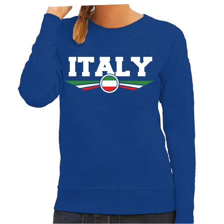 Italie / Italy landen sweater blauw dames