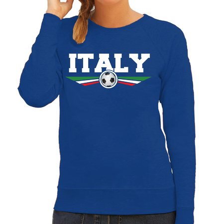 Italie / Italy landen / voetbal sweater blauw dames