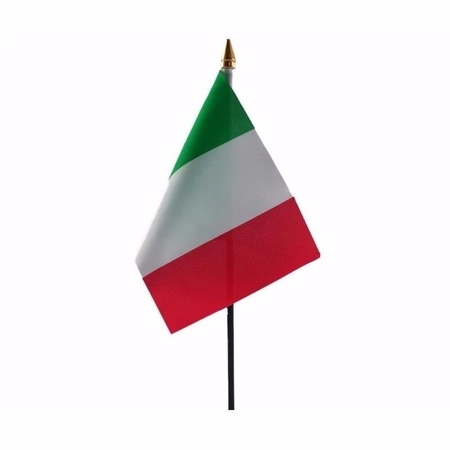 4x stuks italie tafelvlaggetje 10 x 15 cm met standaard