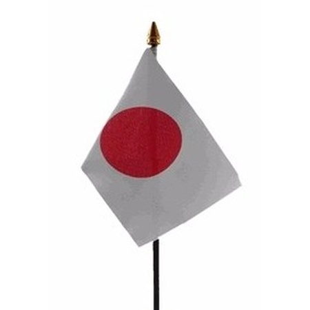 2x stuks japan tafelvlaggetjes 10 x 15 cm met standaard