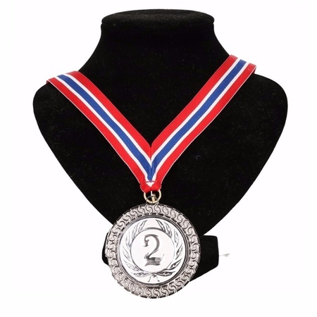 Medaille aan halslint rood/wit/blauw