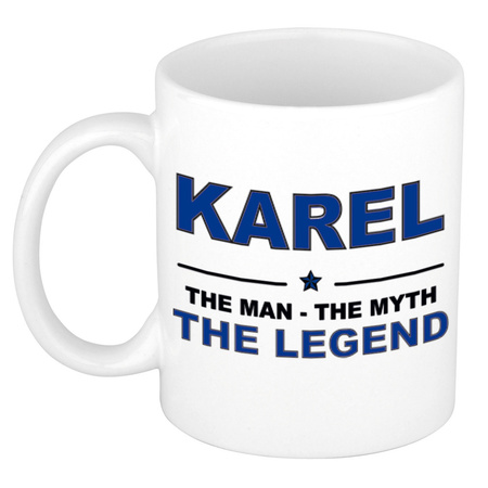 Karel The man, The myth the legend bedankt cadeau mok/beker 300 ml keramiek