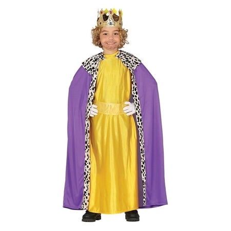 King costume purple with yellow for kids