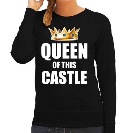 Koningsdag sweater Im the queen of this castle zwart voor dames