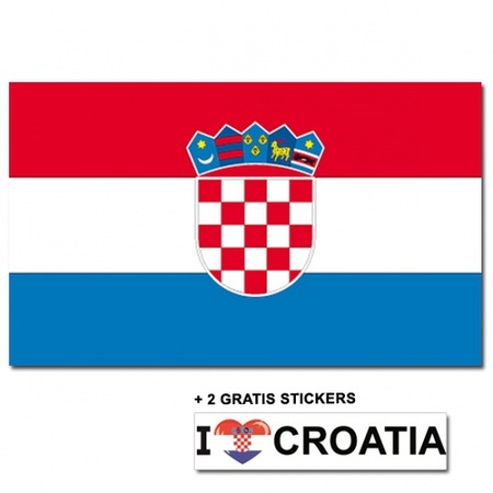 Kroatische vlag + 2 gratis stickers