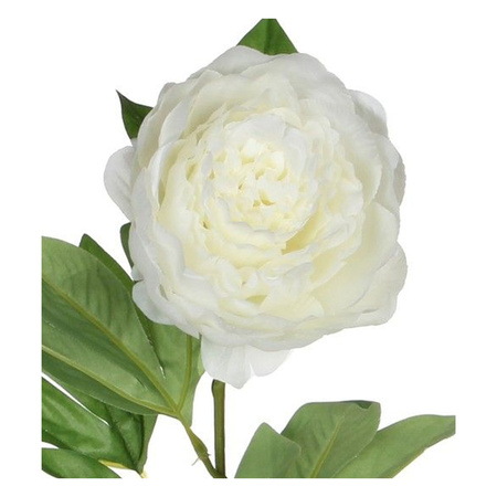 Artificial peony rose - creme - 76 cm - polyester - decoration