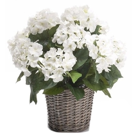 Artificial white Hortensia plant 45 cm