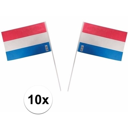 Zwaaivlaggetjes Nederlandse vlag 10 stuks
