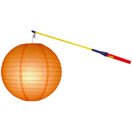 Lampionstokje 50 cm - met lampion - oranje - D25 cm