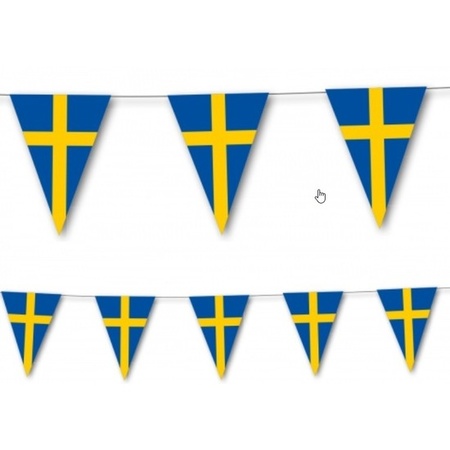 Landen thema versiering Zweden vlaggenlijn - 3,5 meter - papier