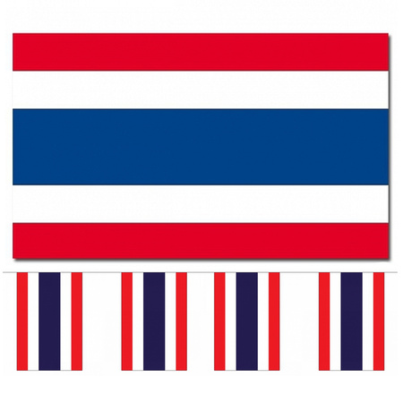 Country flags deco set - Thailand - Flag 90 x 150 cm and guirlande 9 meters