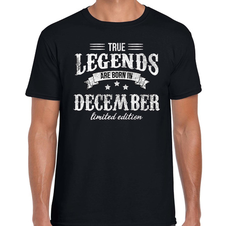 Legends are born in December cadeau t-shirt zwart voor heren - Verjaardag shirts