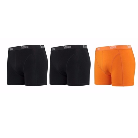 Lemon and Soda boxershorts 3-pack black and orange L