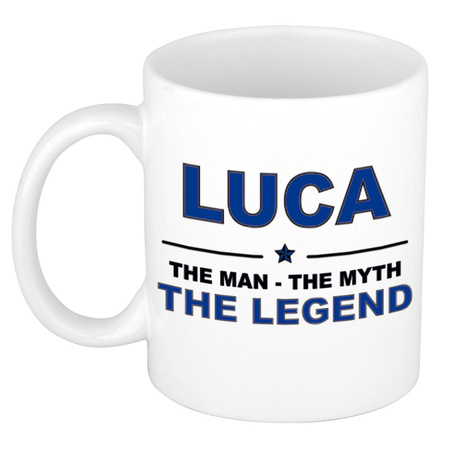 Luca The man, The myth the legend bedankt cadeau mok/beker 300 ml keramiek