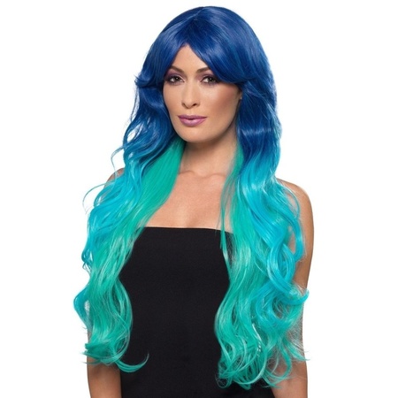 Blue / aqua wig mermaid for ladies