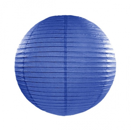 Feest versiering ronde donker blauw lampion 25 cm