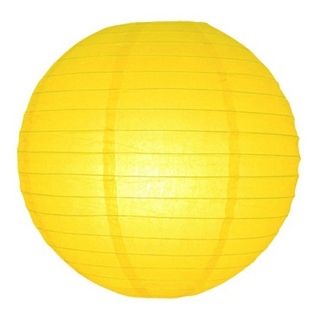 Lantern stick 39 cm - with lantern - yellow - 25 cm