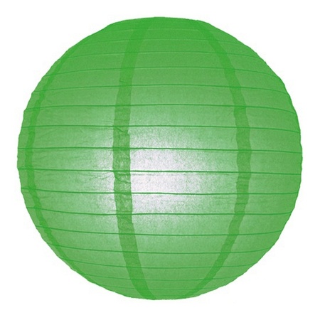Feest versiering ronde groene lampion 25 cm