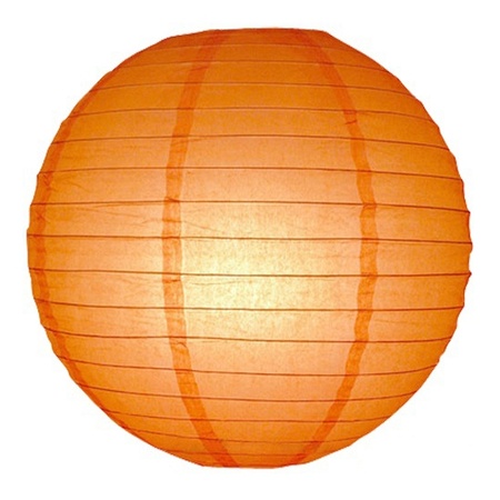 Feest versiering oranje lampion 25 cm