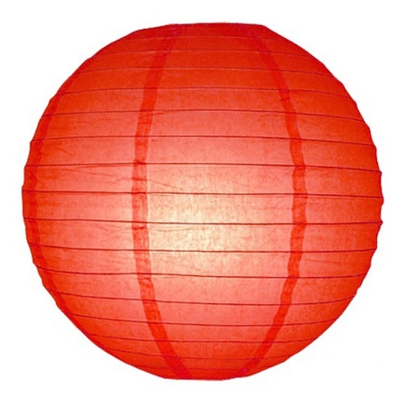 Feest versiering ronde rode lampion 25 cm