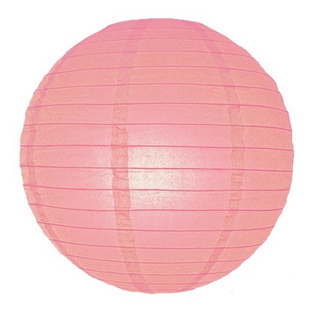 Feest versiering roze lampion 25 cm