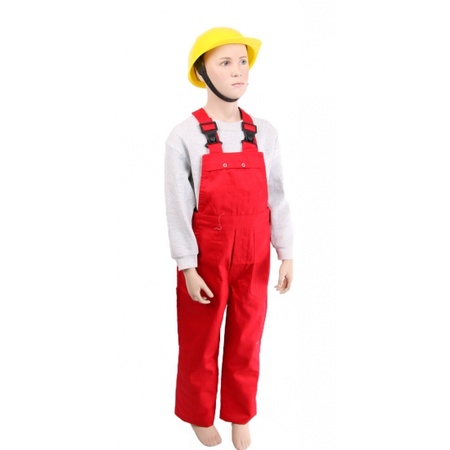 Kids tuinbroek overall met zakken rood