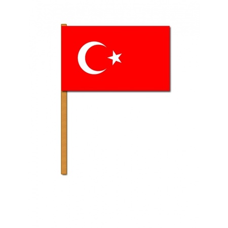 Luxe zwaaivlag Turkije 30 x 45 cm