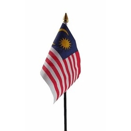 Malaysia mini flag on pole 10 x 15 cm