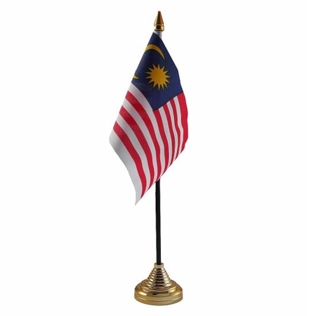 Maleisie tafelvlaggetje 10 x 15 cm met standaard